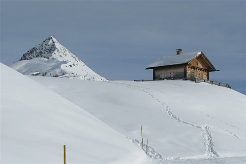 Hut with snow